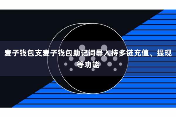 麦子钱包支麦子钱包助记词导入持多链充值、提现等功能